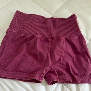 Free People Burgundy Athletic Shorts